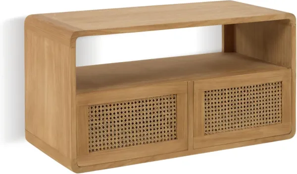 Sabiela, Naturligt badrumsskåp, massivt trä, ljus finish