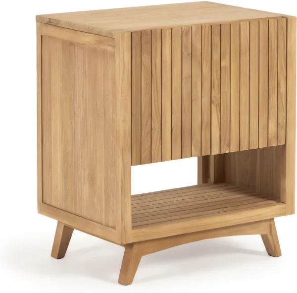 Kuveni, Naturligt badrumsskåp, fysik, H80x70x50 cm, massiv teak