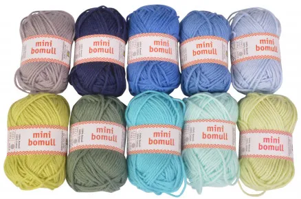 Järbo Minibomull Garnpaket 11 Blå och Gröna Nyans 10g - 10 st - Järbo Minibomull Garnpaket 11 Blå och Gröna Nyans