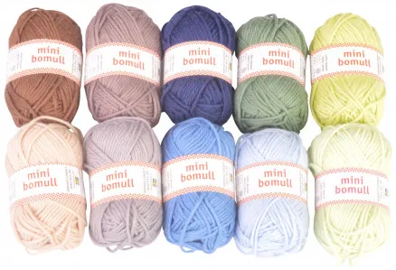 Järbo Minibomull Garnpaket 04 Skogsfärger 10g - 10 st - Järbo Minibomull Garnpaket 04 Skogsfärger