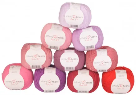 Infinity Hearts Rose 8/4 Garnpaket 22 Rosa och Röda nyanser - 10 st - Rosa och Röda nyanser