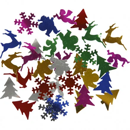 Paljetter, metalliska färger, storlek 15 mm, 250 g/ 1 st.